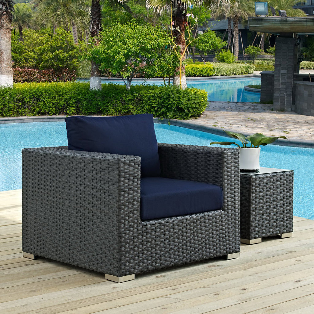 Sojourn Outdoor Patio Sunbrella Armchair - Canvas Navy