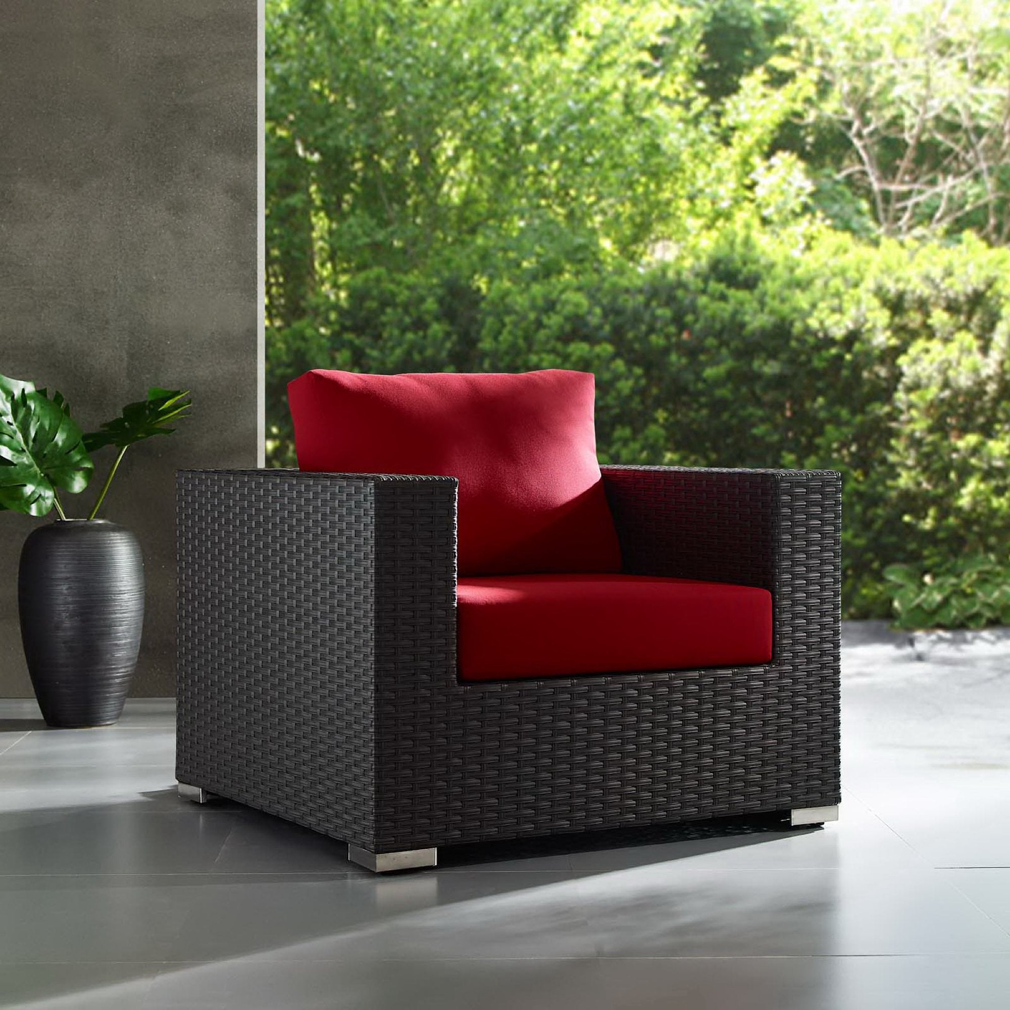 Sojourn Outdoor Patio Sunbrella Armchair - Canvas Red