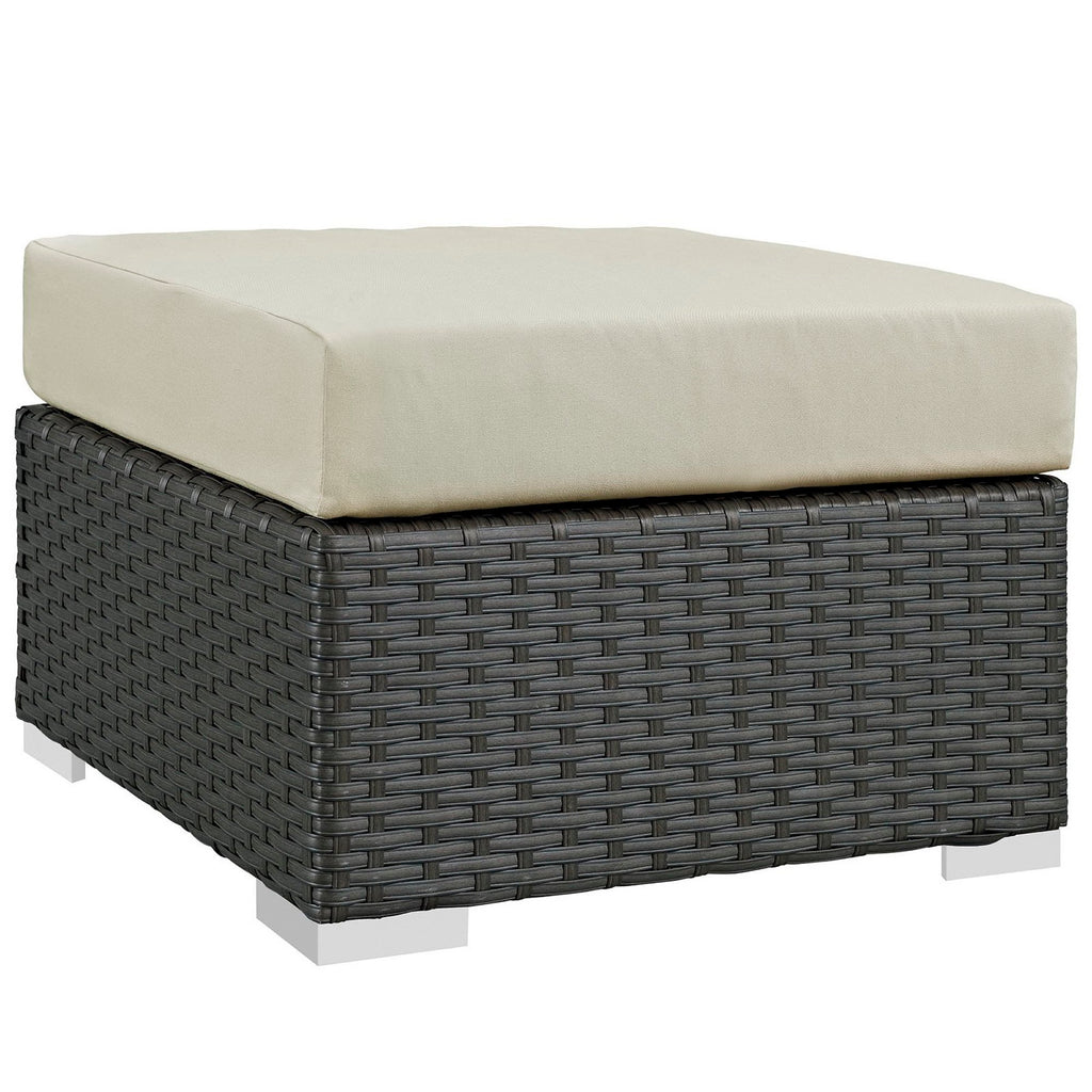 Sojourn Outdoor Patio Sunbrella Ottoman - Canvas Antique Beige