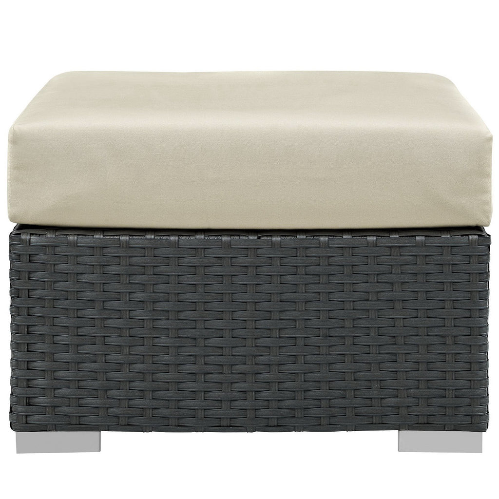 Sojourn Outdoor Patio Sunbrella Ottoman - Canvas Antique Beige