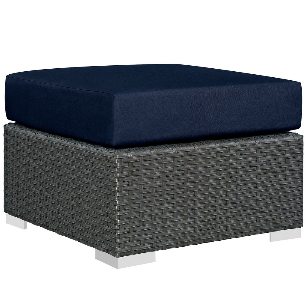 Sojourn Outdoor Patio Sunbrella Ottoman - Canvas Navy