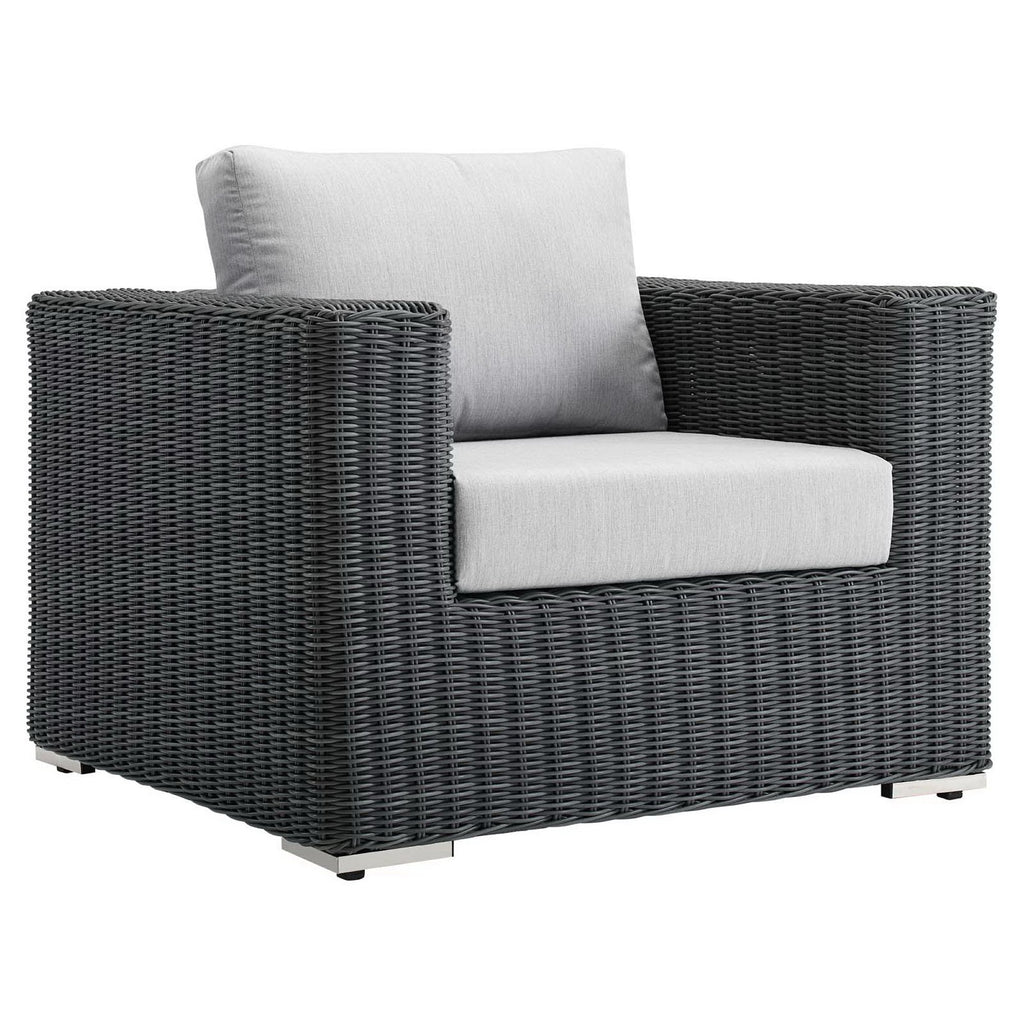 Summon Outdoor Patio Fabric Sunbrella Armchair - Canvas Gray