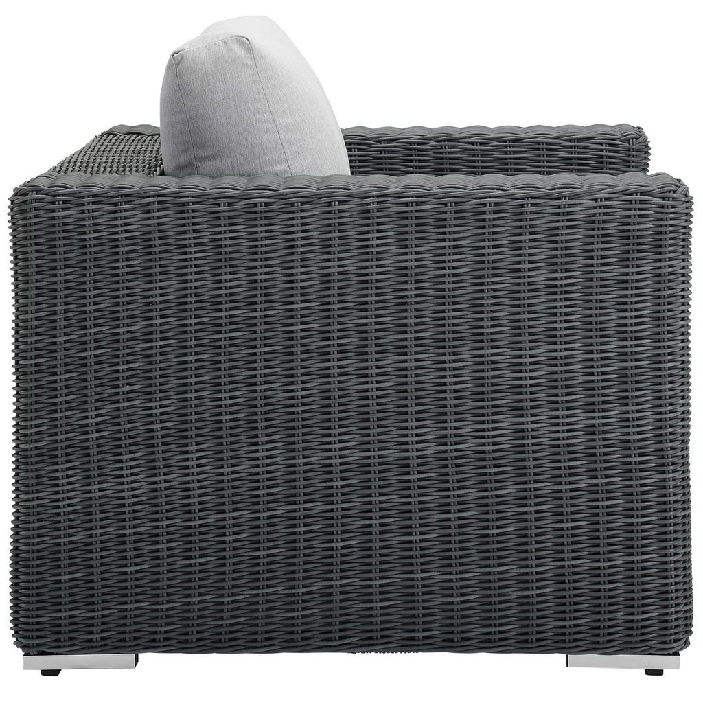 Summon Outdoor Patio Fabric Sunbrella Armchair - Canvas Gray
