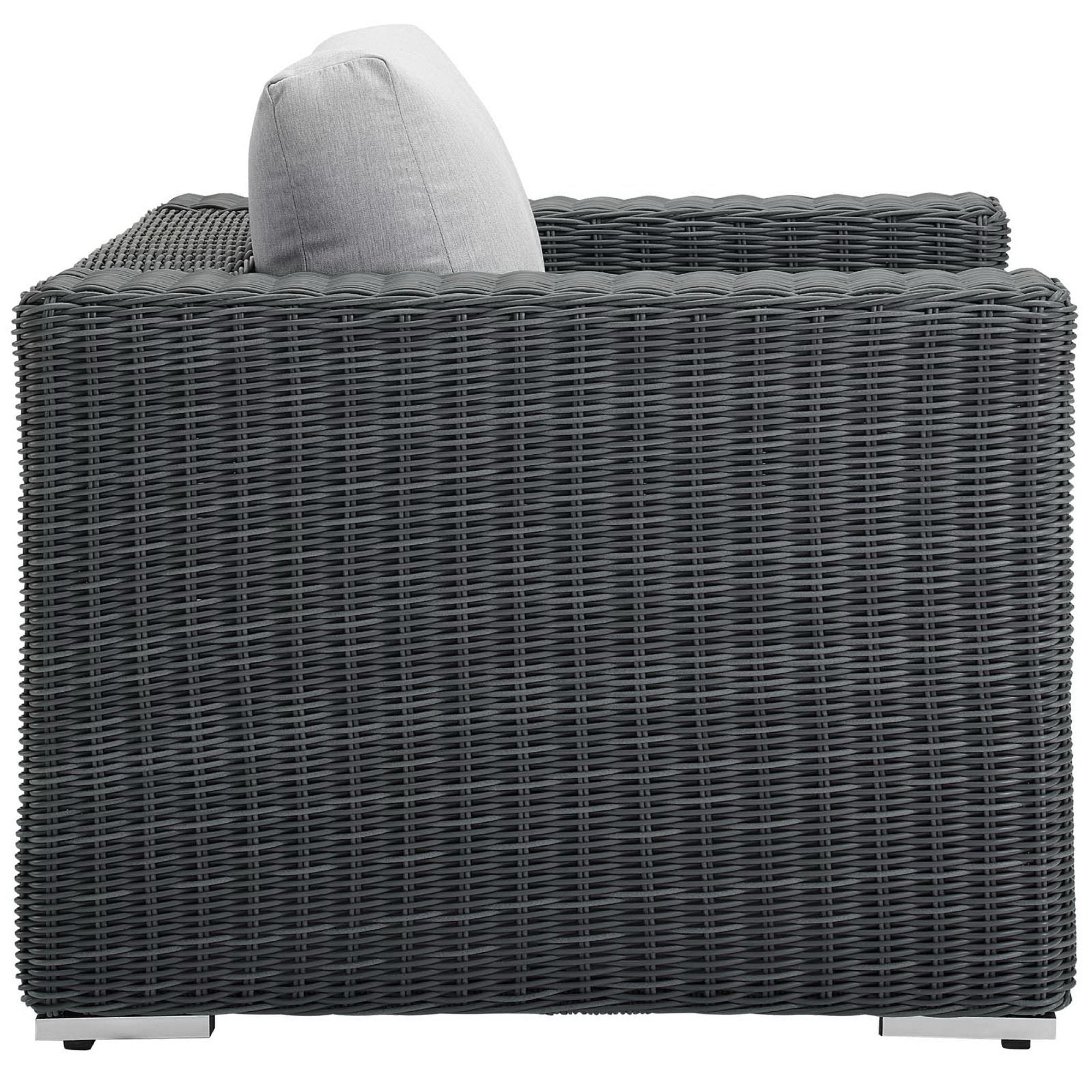 Summon Outdoor Patio Fabric Sunbrella Armchair - Canvas Gray