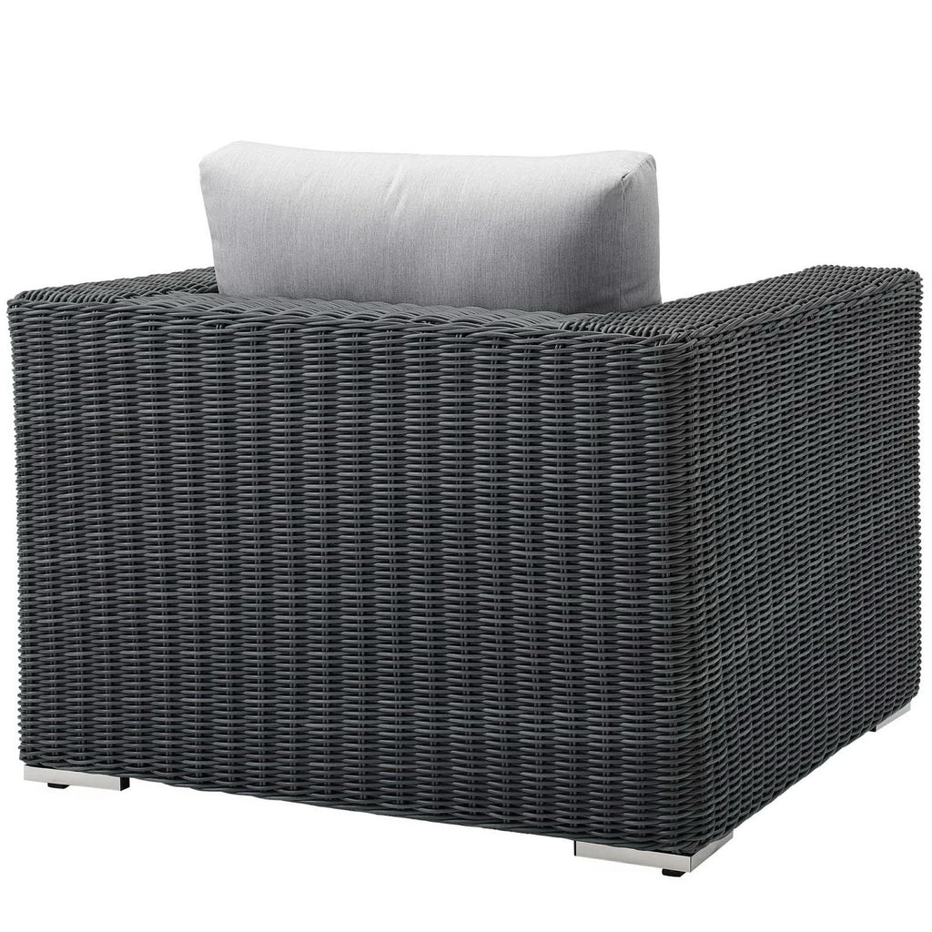 Summon Outdoor Patio Fabric Sunbrella Armchair - Canvas Gray