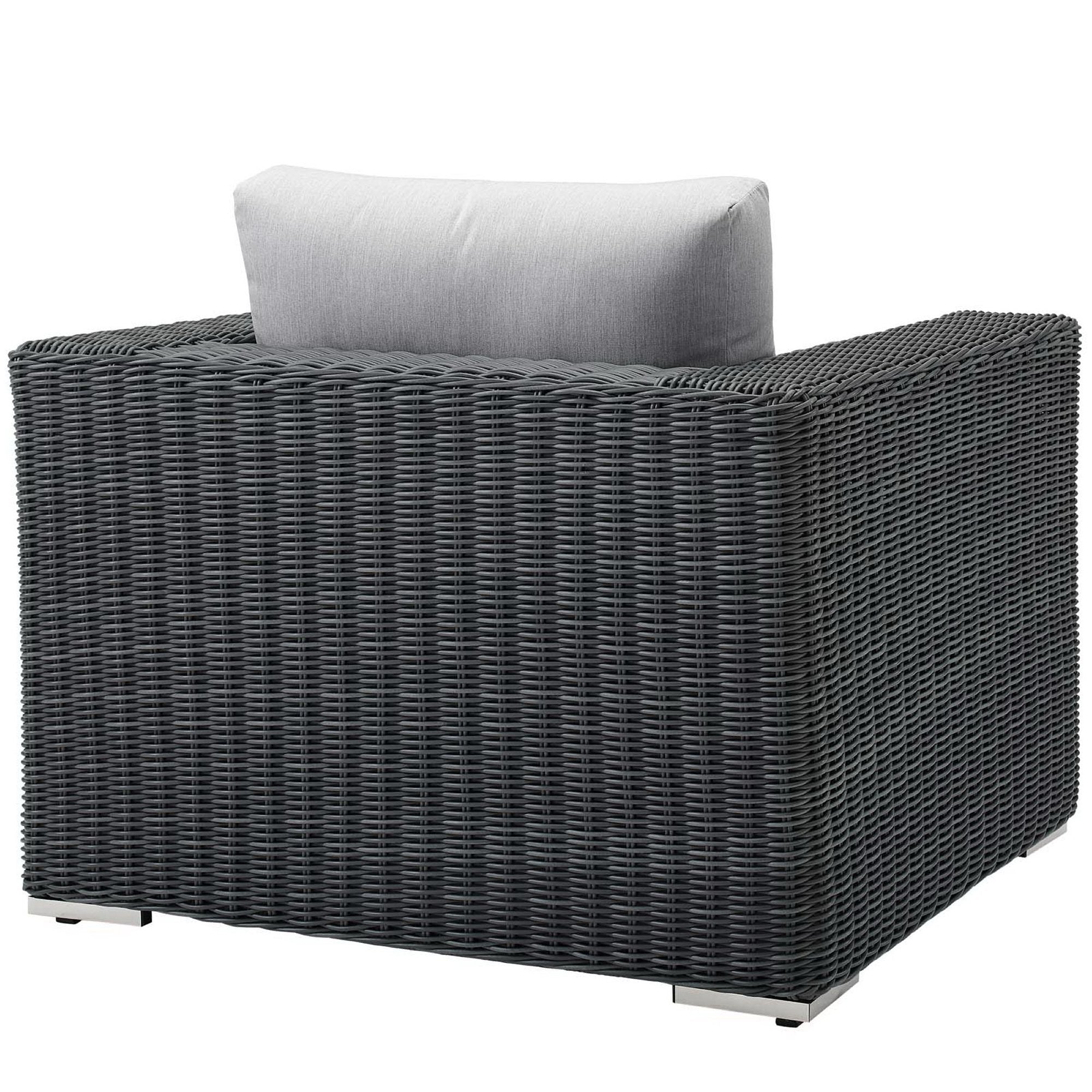 Summon Outdoor Patio Fabric Sunbrella Armchair - Canvas Gray