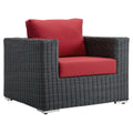 Summon Outdoor Patio Fabric Sunbrella Armchair - Canvas Red
