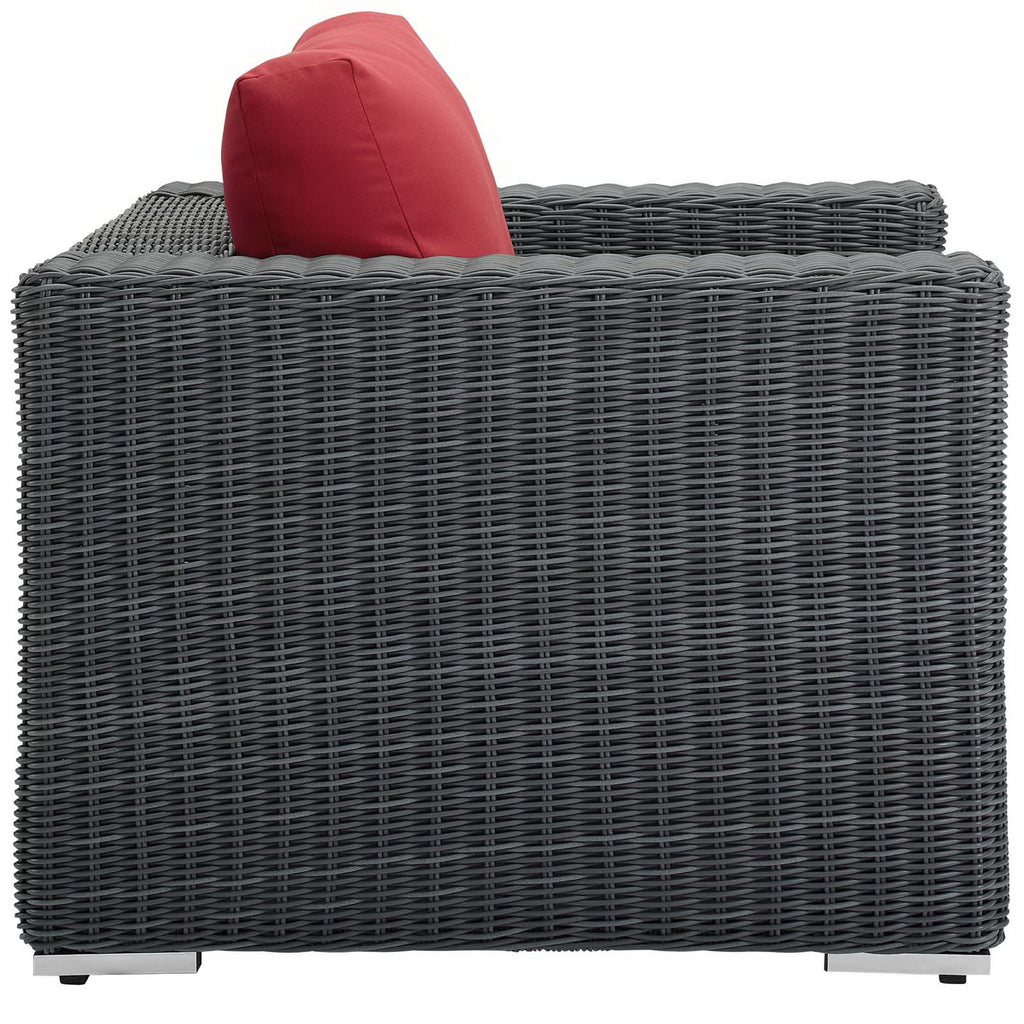 Summon Outdoor Patio Fabric Sunbrella Armchair - Canvas Red