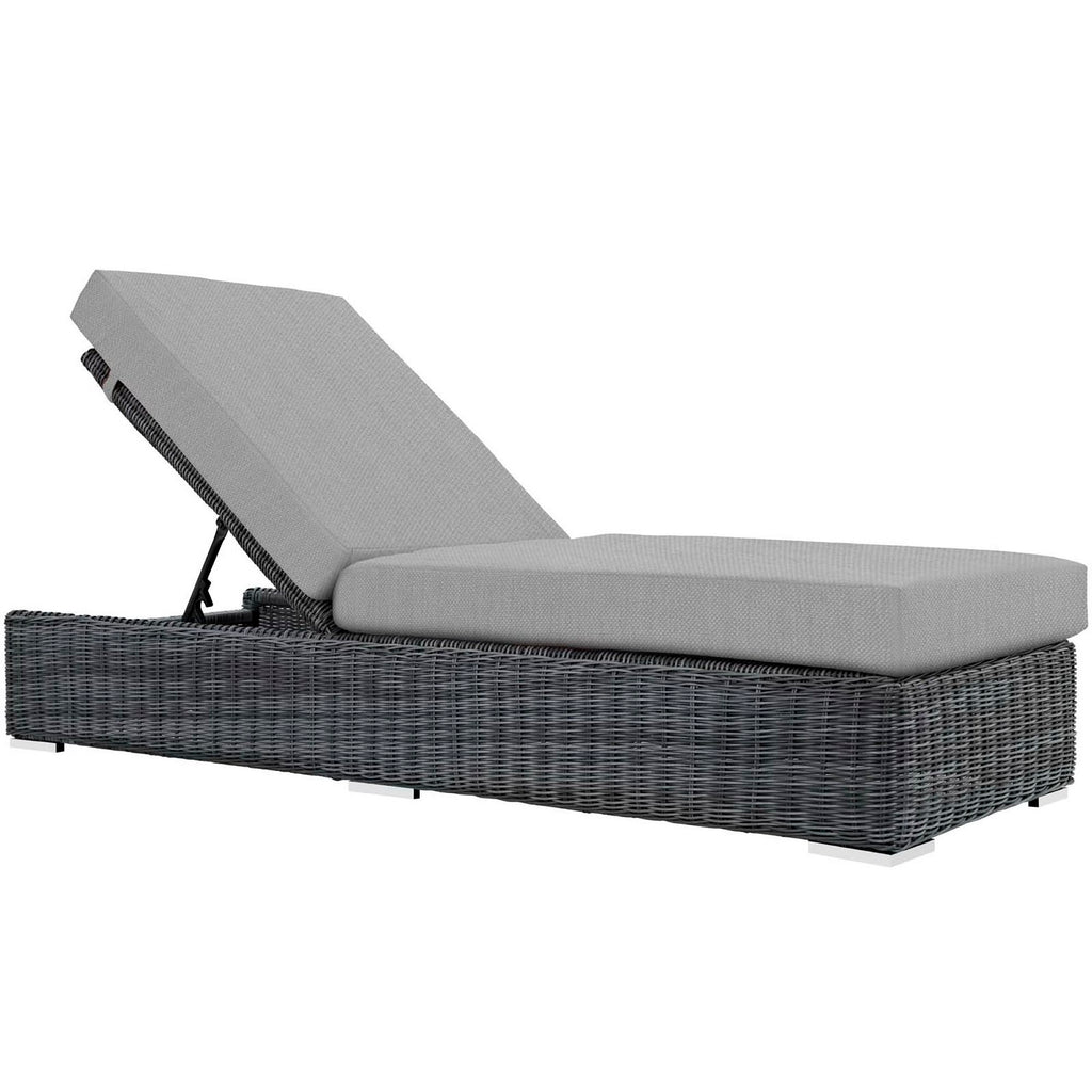 Summon Outdoor Patio Sunbrella Chaise Lounge - Canvas Gray