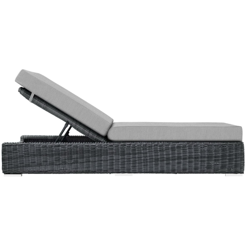 Summon Outdoor Patio Sunbrella Chaise Lounge - Canvas Gray