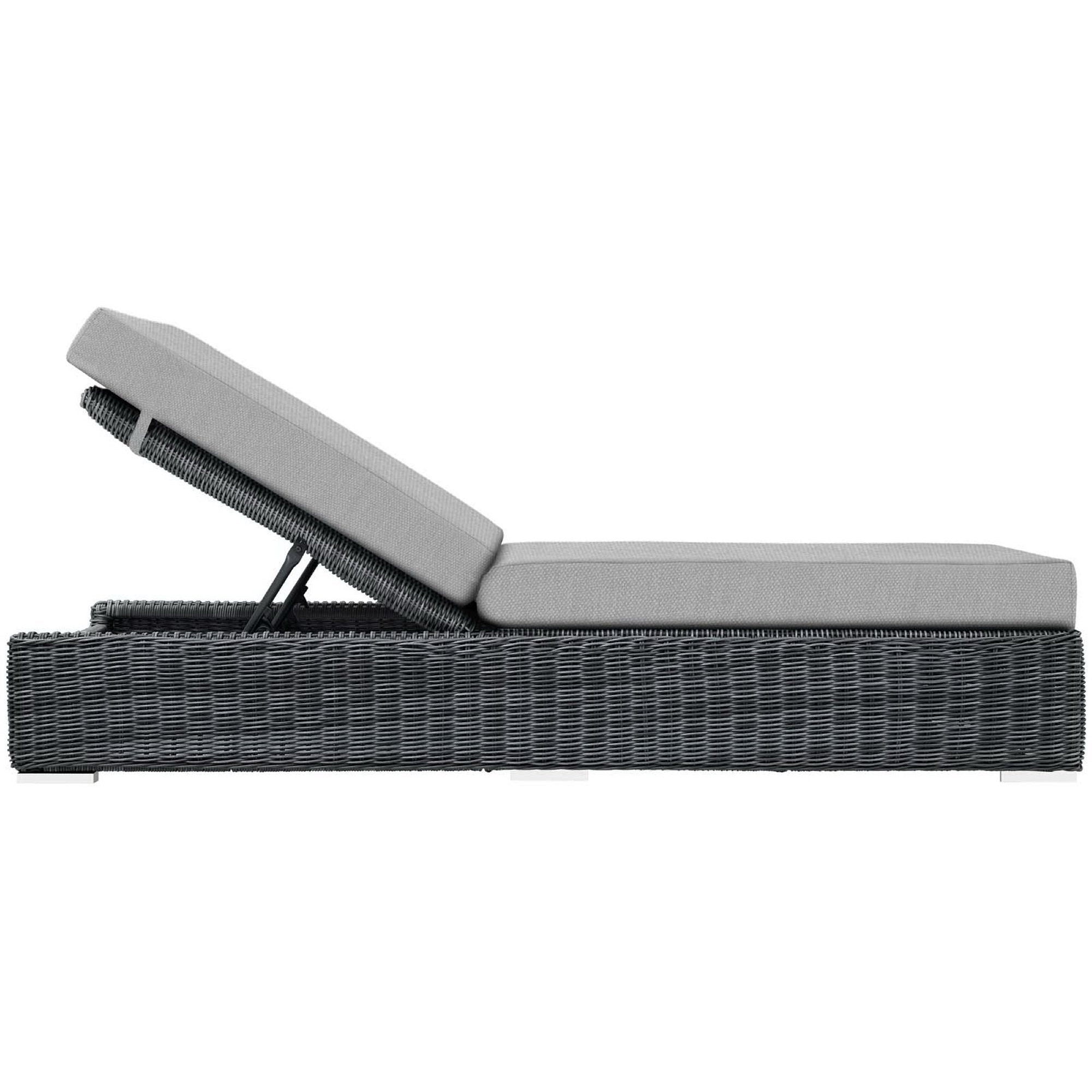 Summon Outdoor Patio Sunbrella Chaise Lounge - Canvas Gray