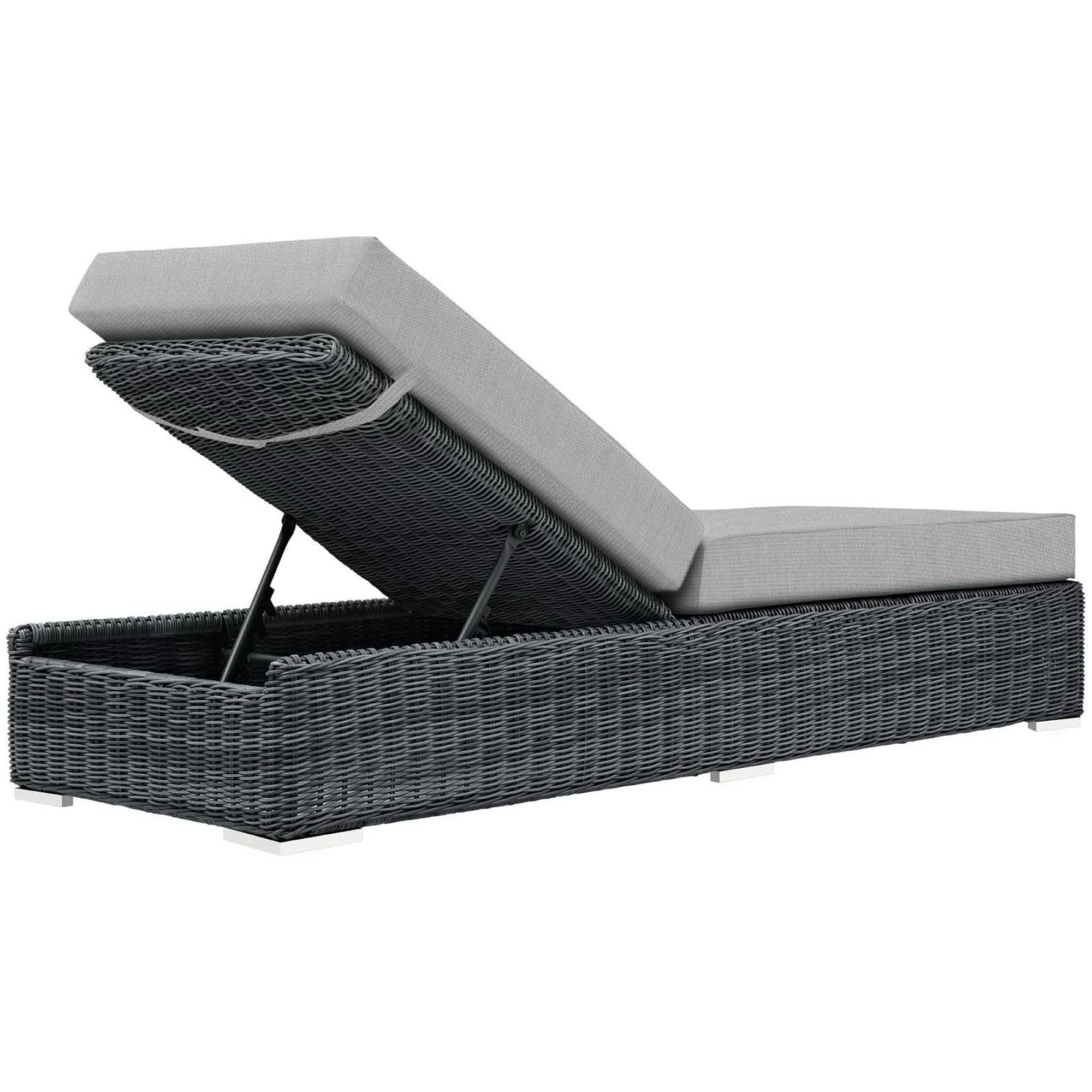 Summon Outdoor Patio Sunbrella Chaise Lounge - Canvas Gray