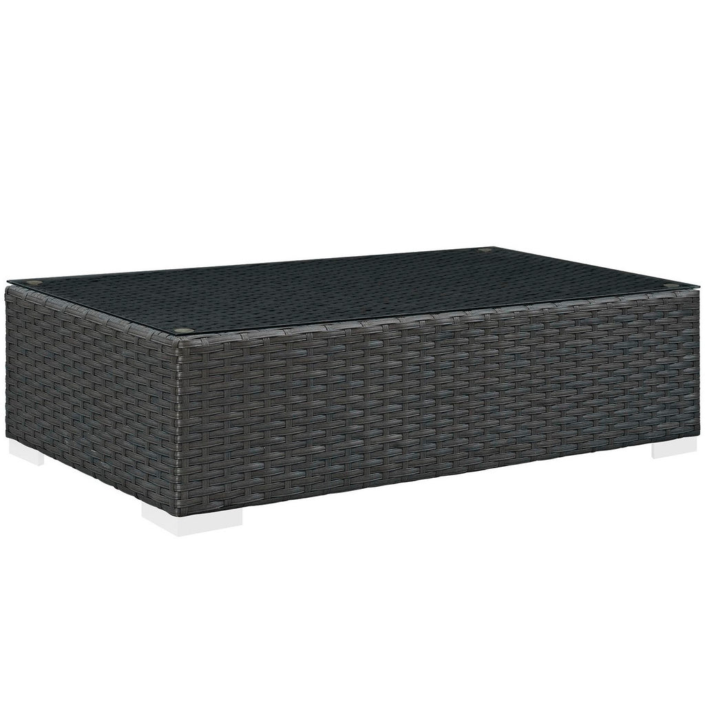 Sojourn 3 Piece Outdoor Patio Sunbrella Sectional Set - Canvas Navy (Coffee Table, Ottoman, Sofa)