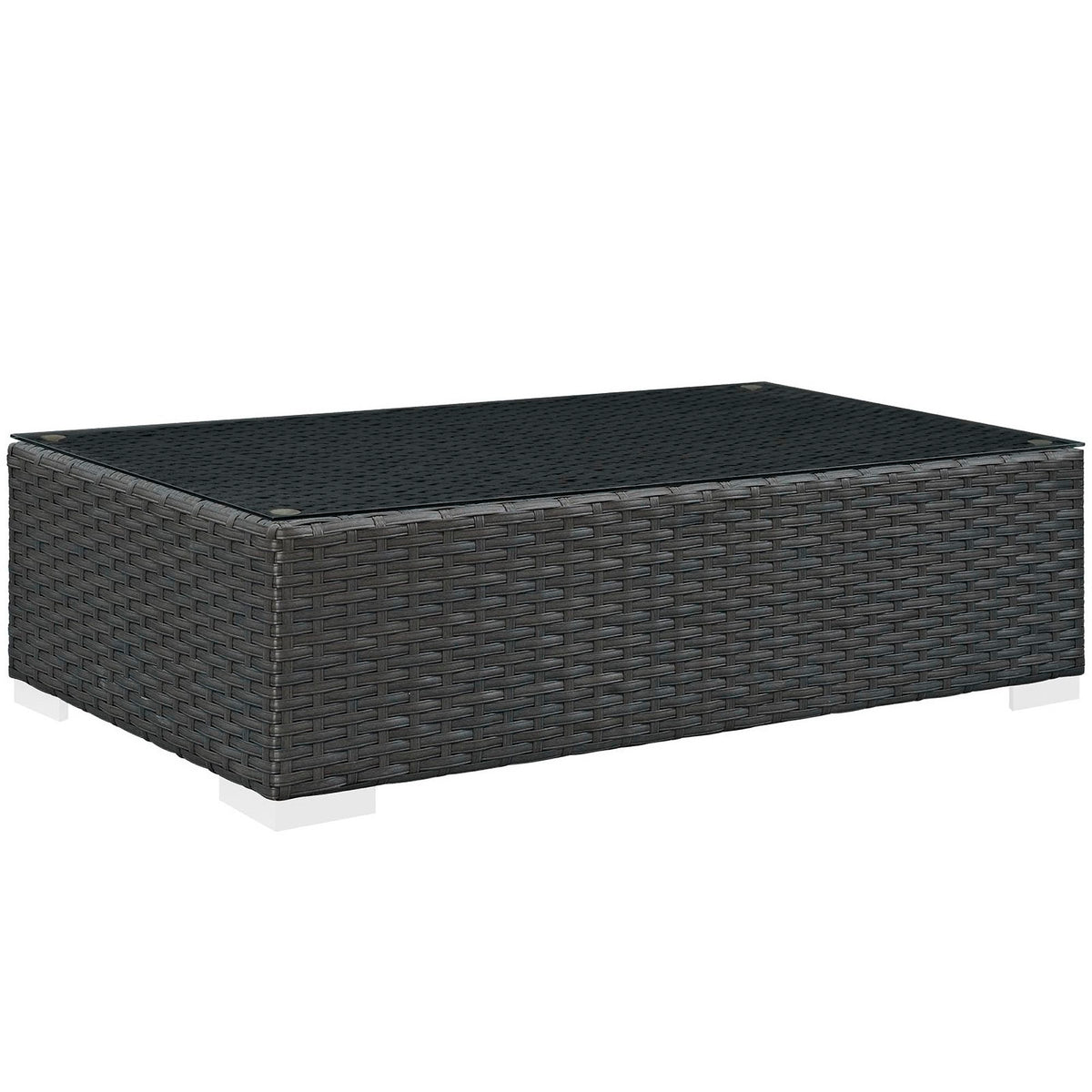 Sojourn 3 Piece Outdoor Patio Sunbrella Sectional Set - Canvas Navy (Coffee Table, Ottoman, Sofa)