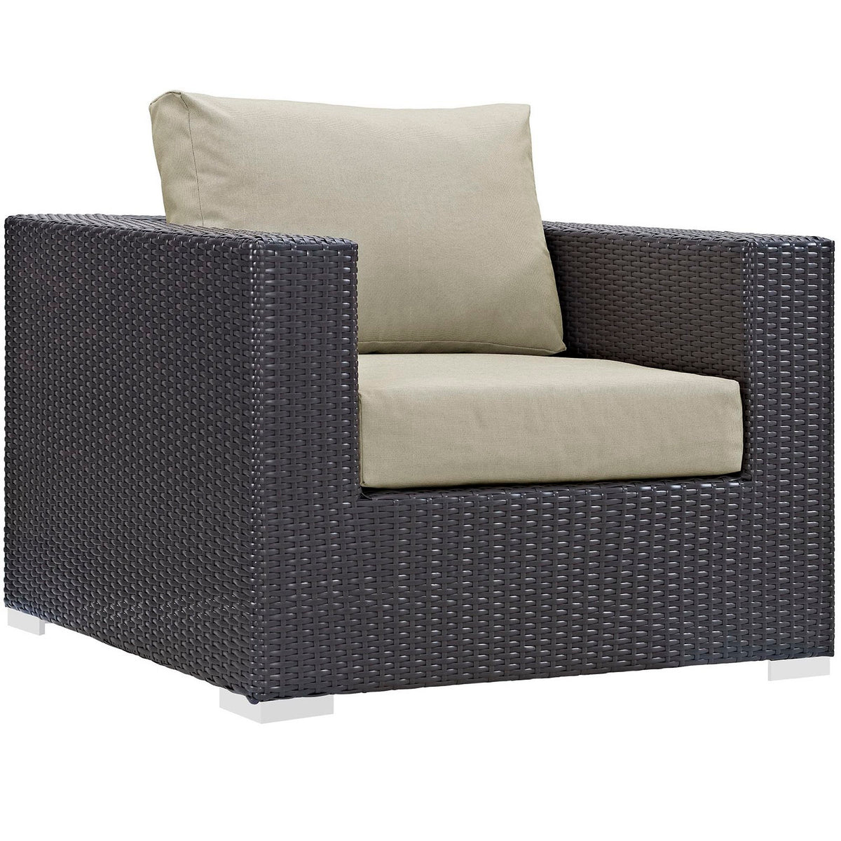 Gather 7 Piece Outdoor Patio Sectional Set - Espresso Beige