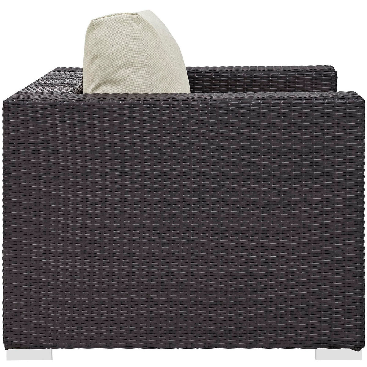 Convene 5 Piece Outdoor Patio Sectional Set - Espresso Beige (EEI-1809-EXP-BEI-SET)