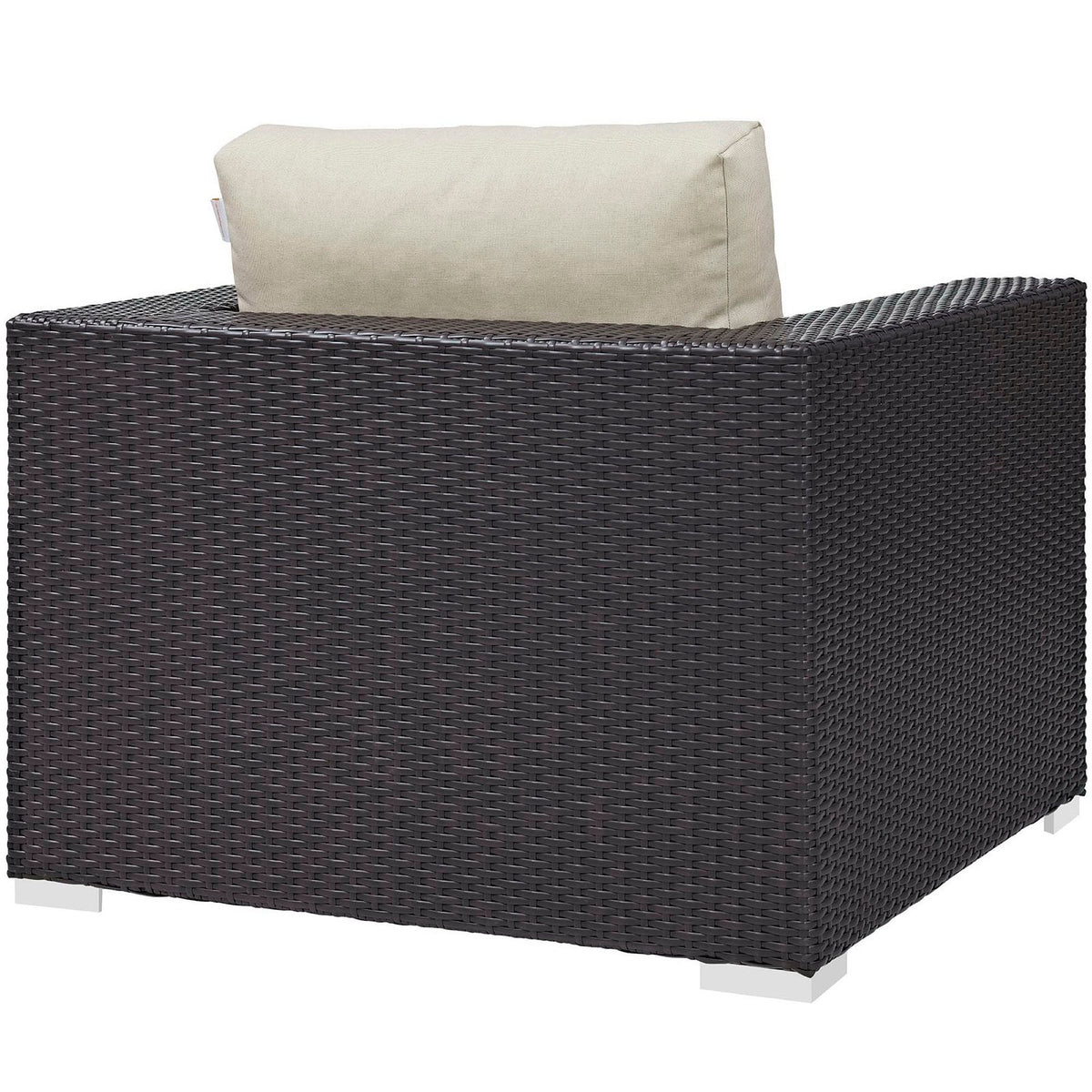 Convene 5 Piece Outdoor Patio Sectional Set - Espresso Beige (EEI-1809-EXP-BEI-SET)
