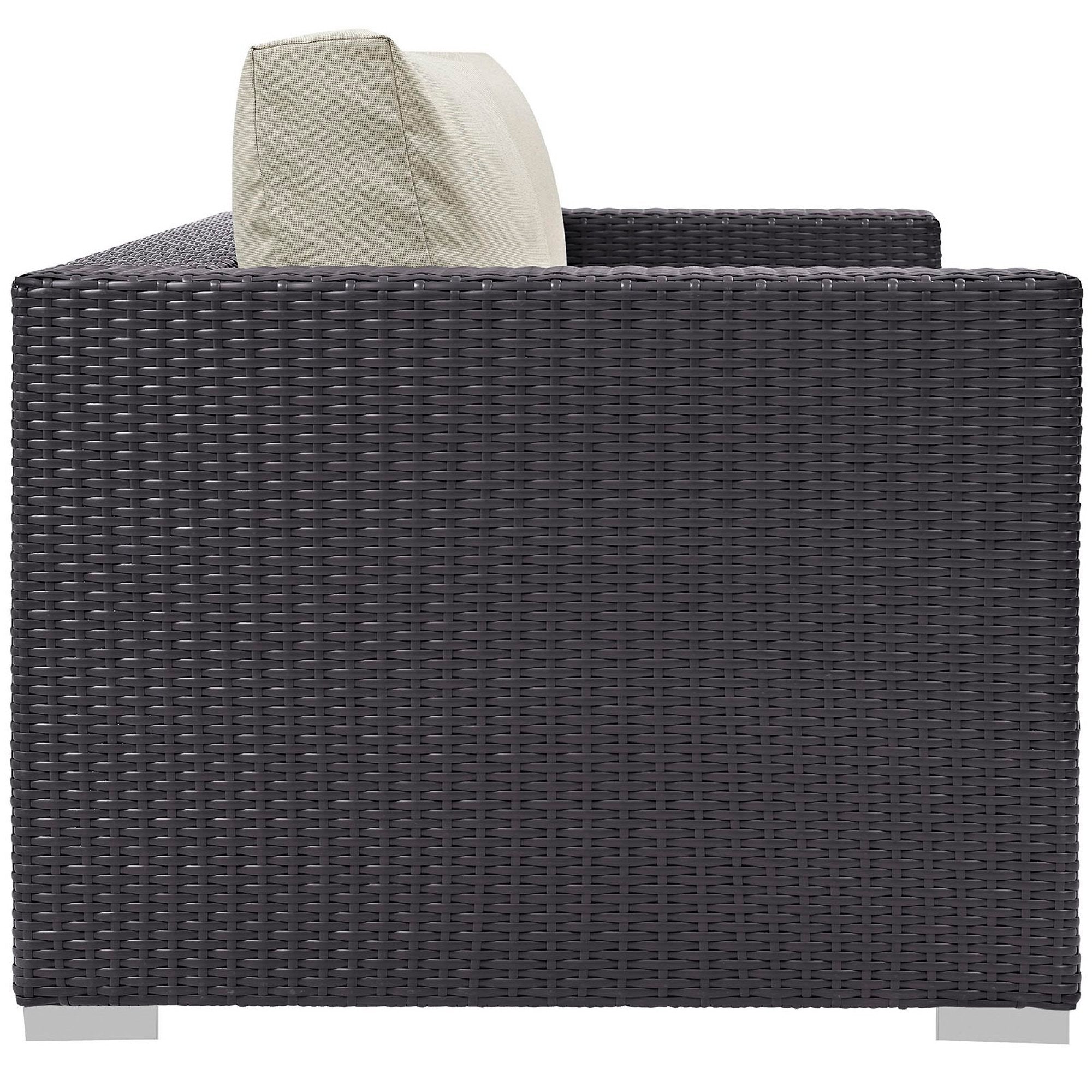 Convene Outdoor Patio Loveseat - Espresso Beige
