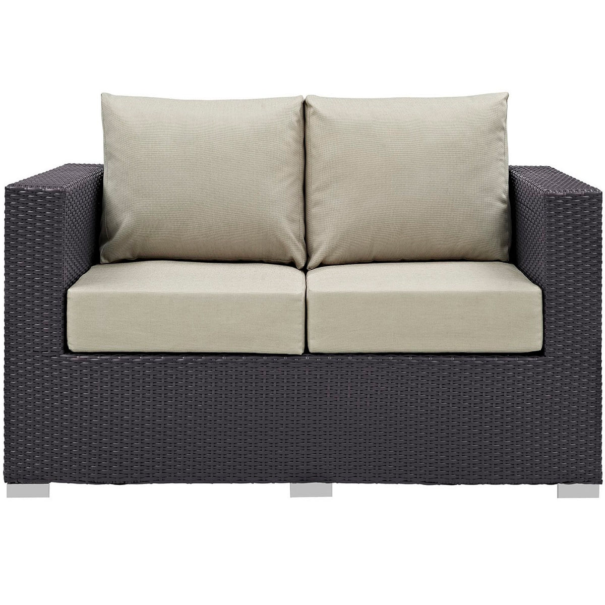 Convene Outdoor Patio Loveseat - Espresso Beige