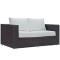 Convene Outdoor Patio Loveseat - Espresso White