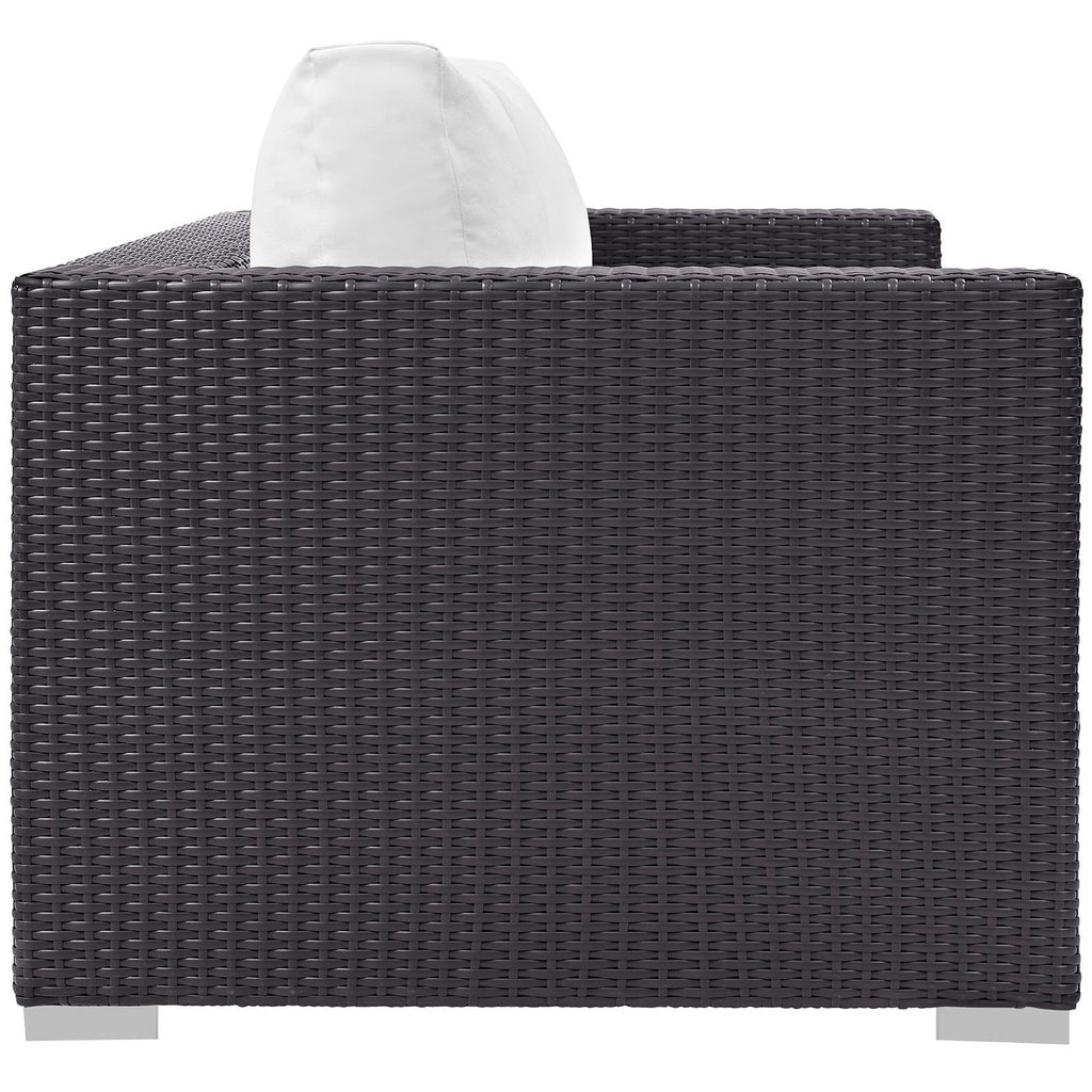 Convene Outdoor Patio Loveseat - Espresso White