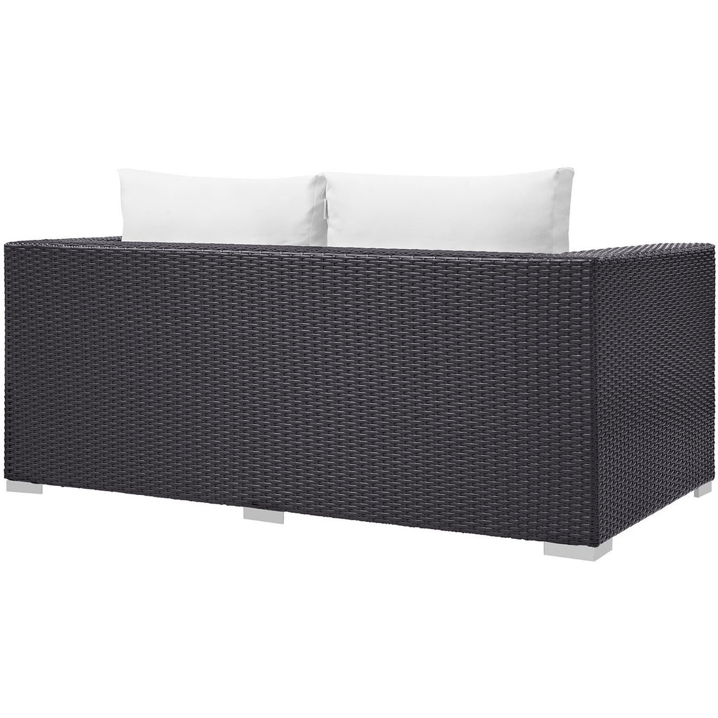 Convene Outdoor Patio Loveseat - Espresso White