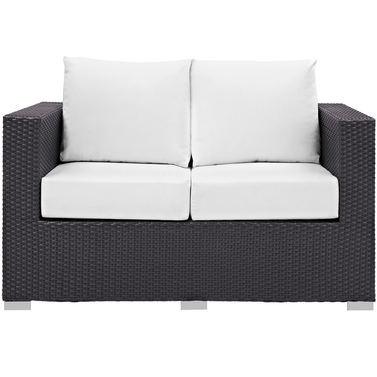 Convene Outdoor Patio Loveseat - Espresso White