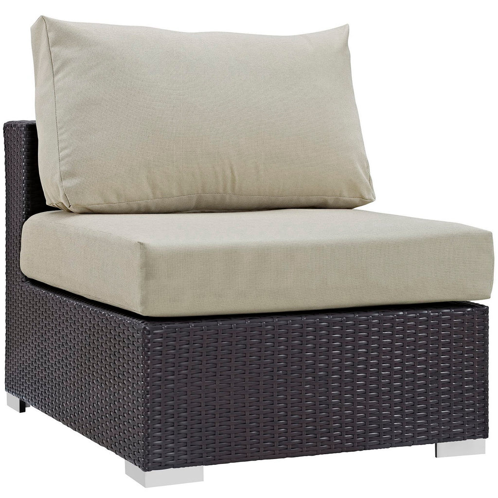 Gather 7 Piece Outdoor Patio Sectional Set - Espresso Beige