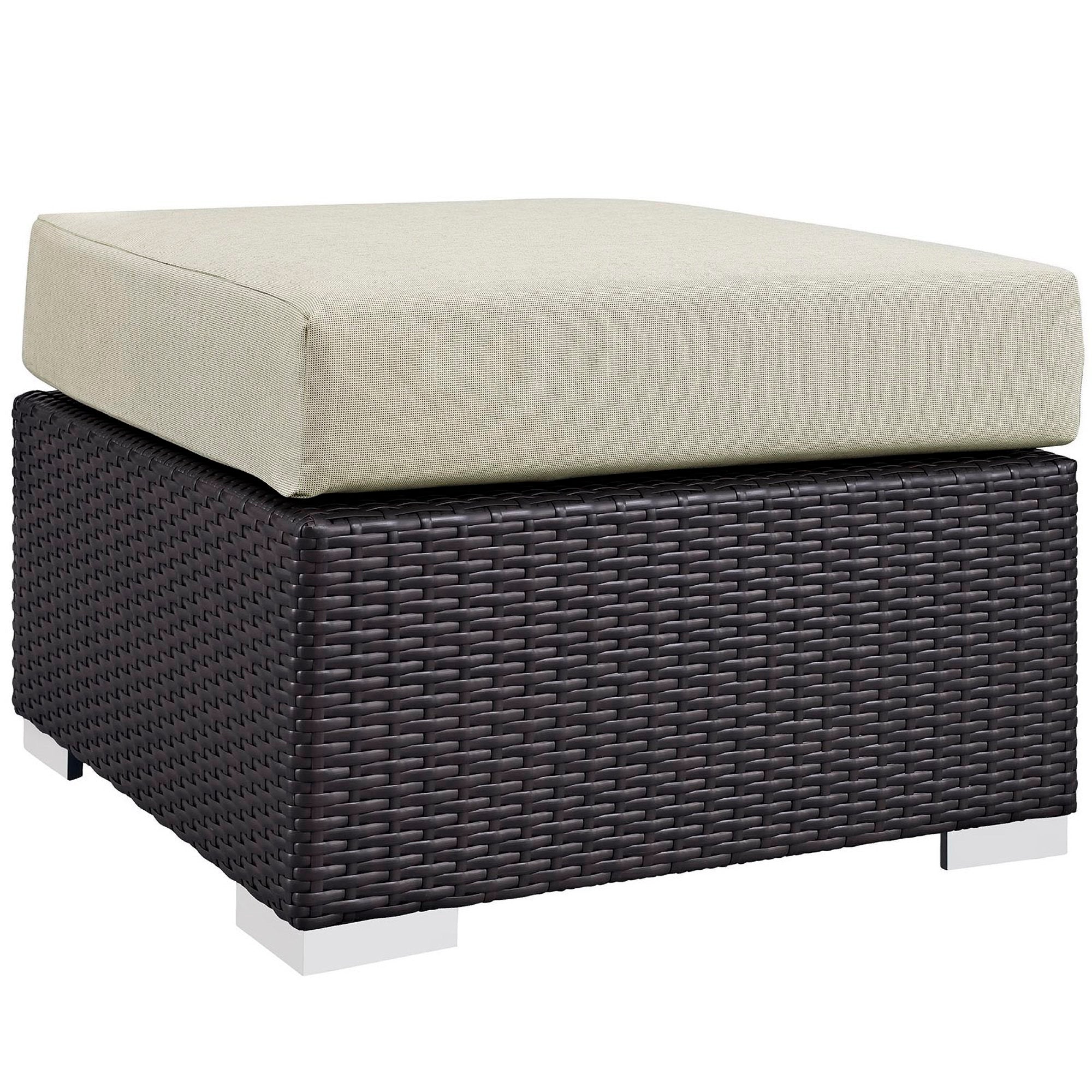 Gather 7 Piece Outdoor Patio Sectional Set - Espresso Beige