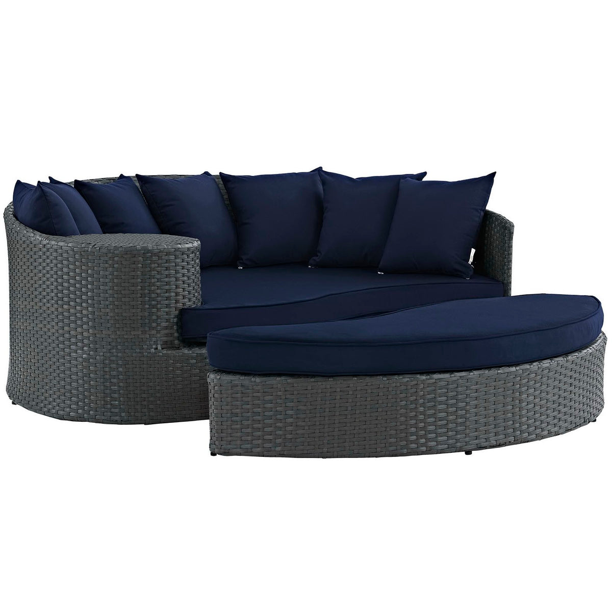 Sojourn Outdoor Patio Sunbrella Daybed - Canvas Navy (Bed, Ottoman)
