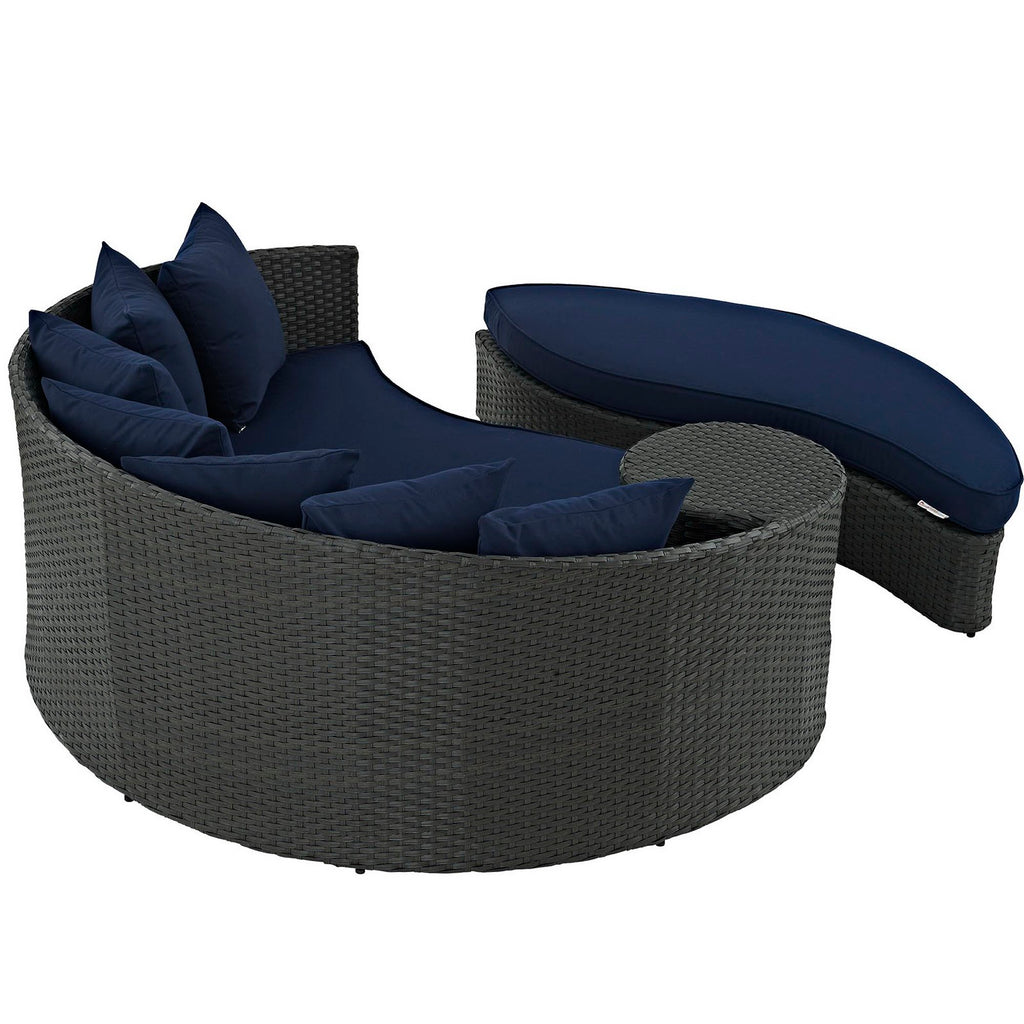 Sojourn Outdoor Patio Sunbrella Daybed - Canvas Navy (Bed, Ottoman)