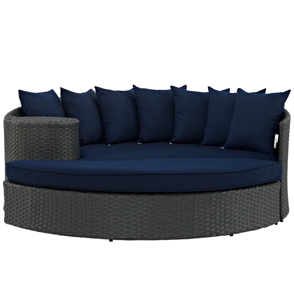 Sojourn Outdoor Patio Sunbrella Daybed - Canvas Navy (Bed, Ottoman)