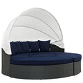 Sojourn Outdoor Patio Sunbrella Daybed - Canvas Navy (Bed, Coffee Table, 2 Ottomans)