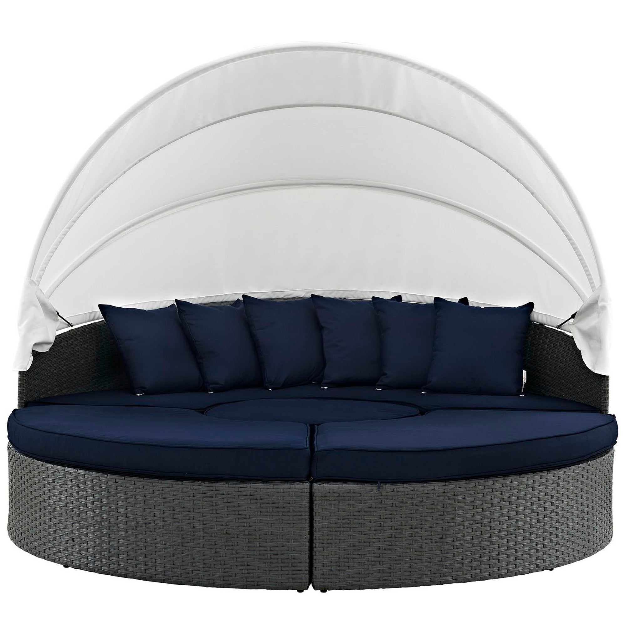 Sojourn Outdoor Patio Sunbrella Daybed - Canvas Navy (Bed, Coffee Table, 2 Ottomans)