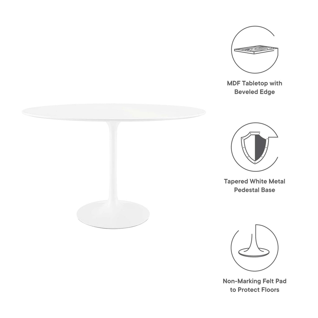Lippa 48" Oval Wood Dining Table - White