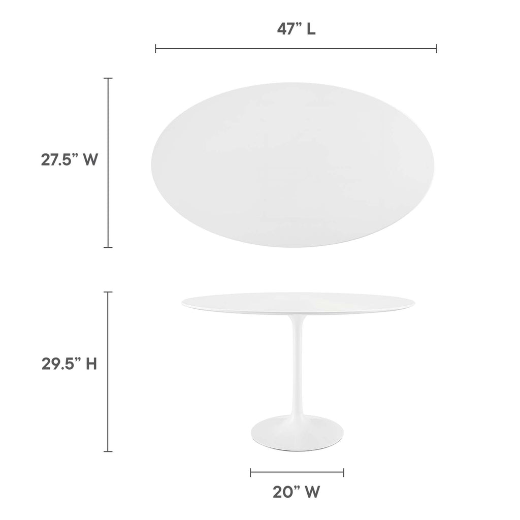Lippa 48" Oval Wood Dining Table - White