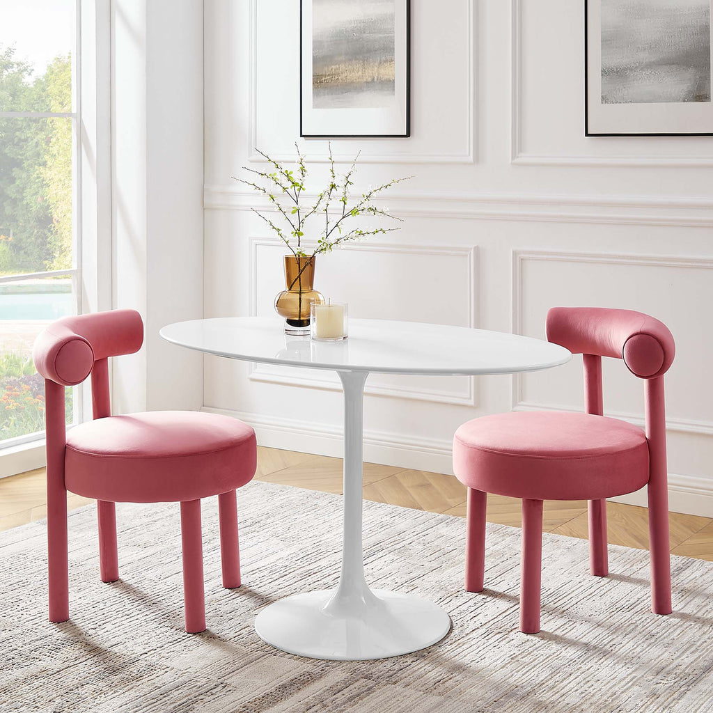 Lippa 48" Oval Wood Dining Table - White