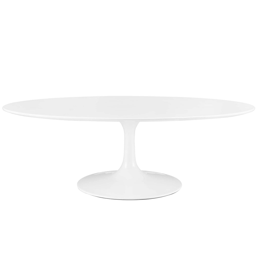 Lippa 48" Oval-Shaped Wood Coffee Table - White