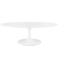 Lippa 48" Oval-Shaped Wood Coffee Table - White