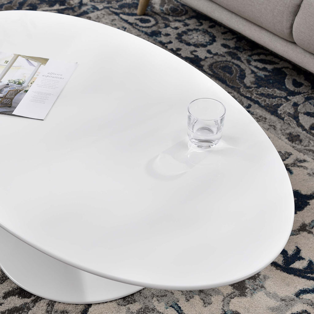 Lippa 48" Oval-Shaped Wood Coffee Table - White