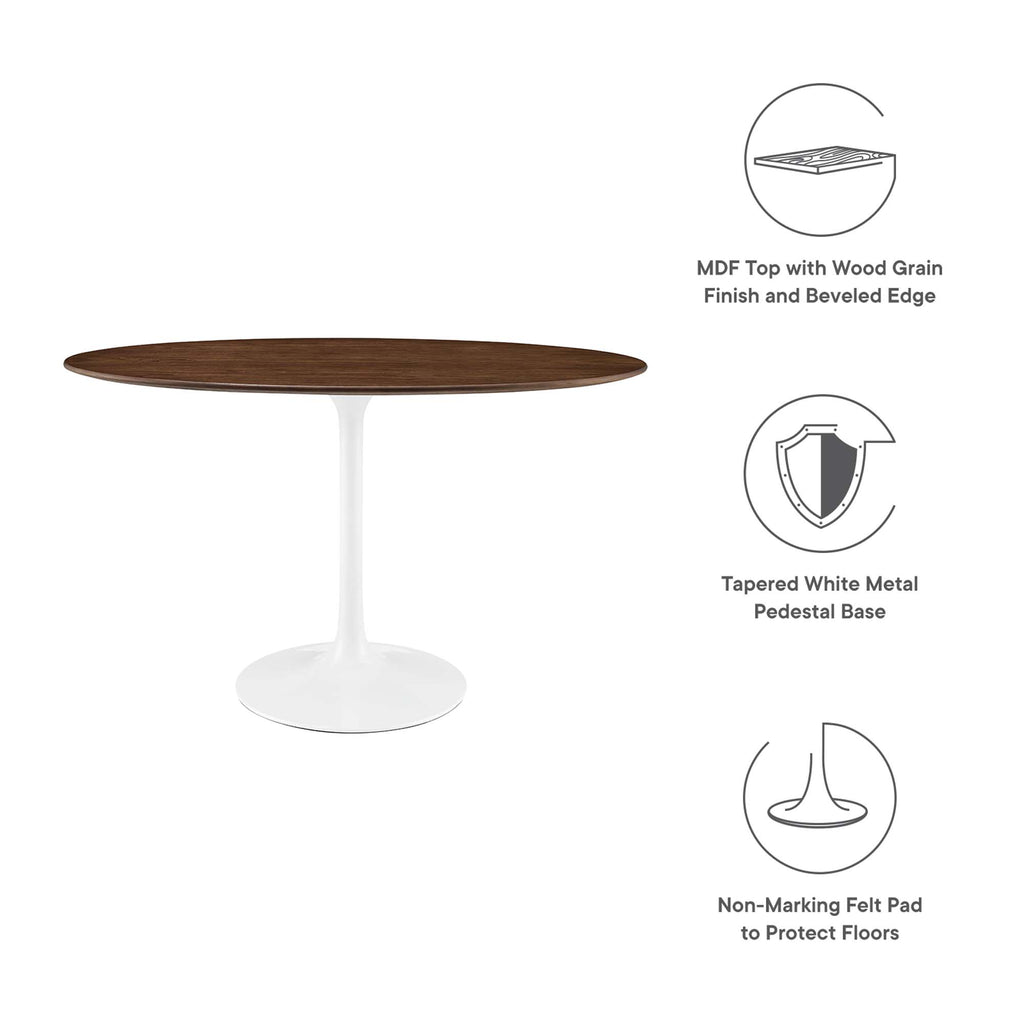 Lippa 48" Oval Wood Dining Table - Walnut