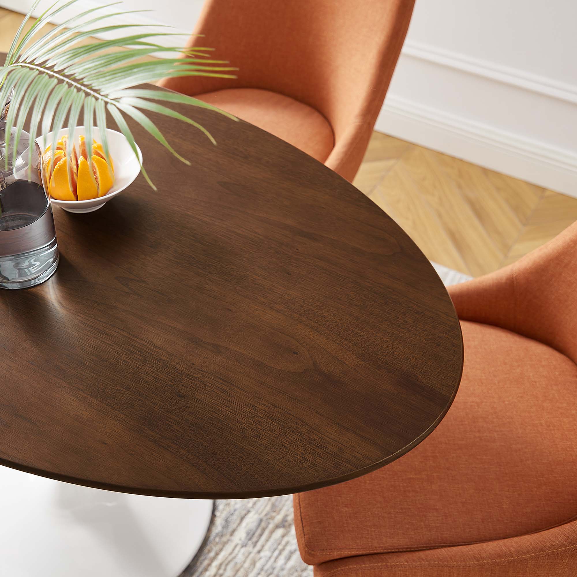 Lippa 48" Oval Wood Dining Table - Walnut