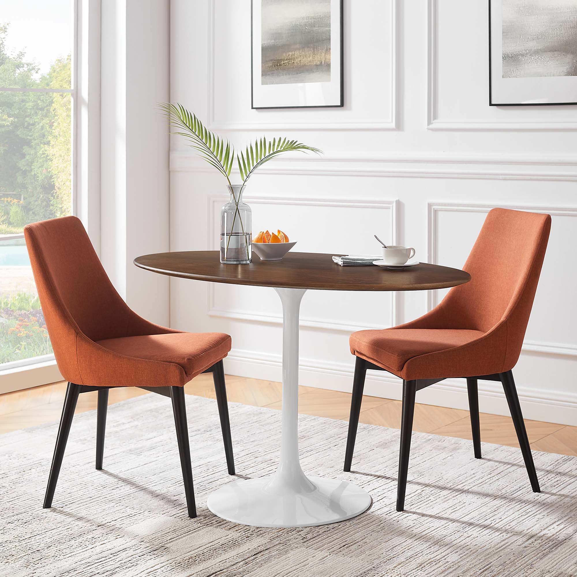 Lippa 48" Oval Wood Dining Table - Walnut
