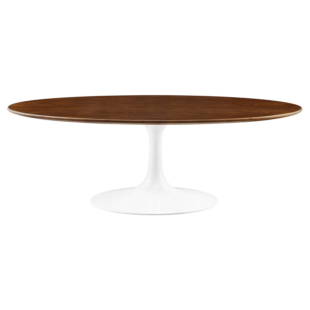 Lippa 48" Oval Wood Coffee Table - Walnut