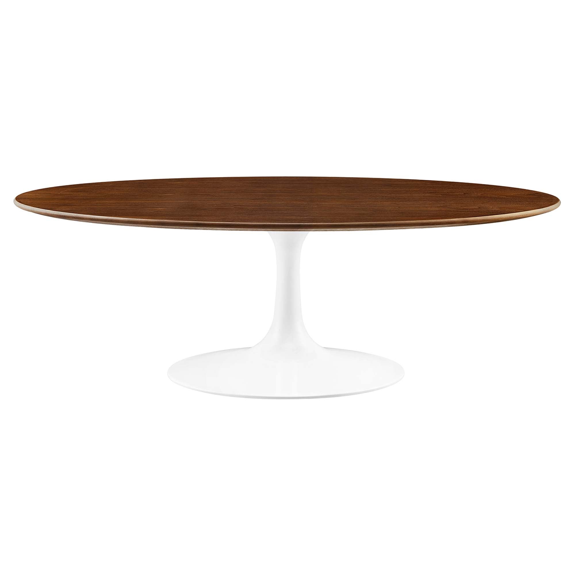 Lippa 48" Oval Wood Coffee Table - Walnut