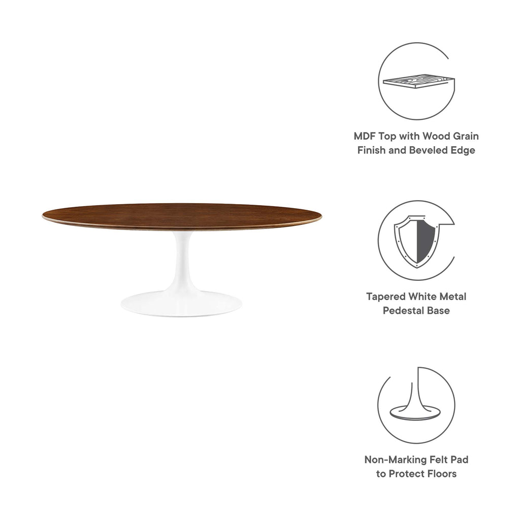Lippa 48" Oval Wood Coffee Table - Walnut