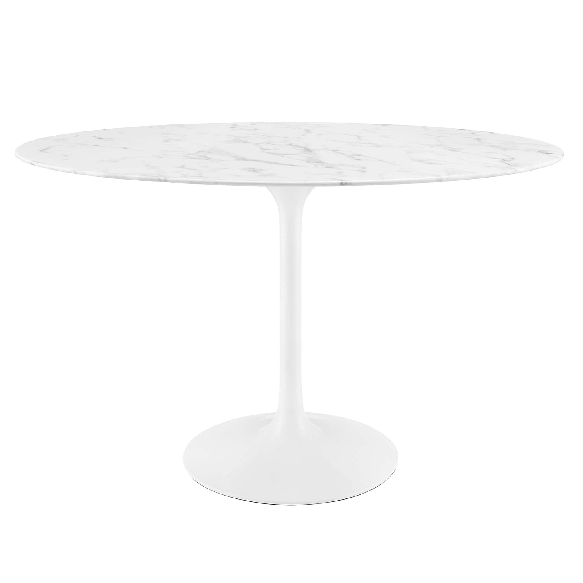 Lippa 48" Oval Faux Marble Dining Table - White