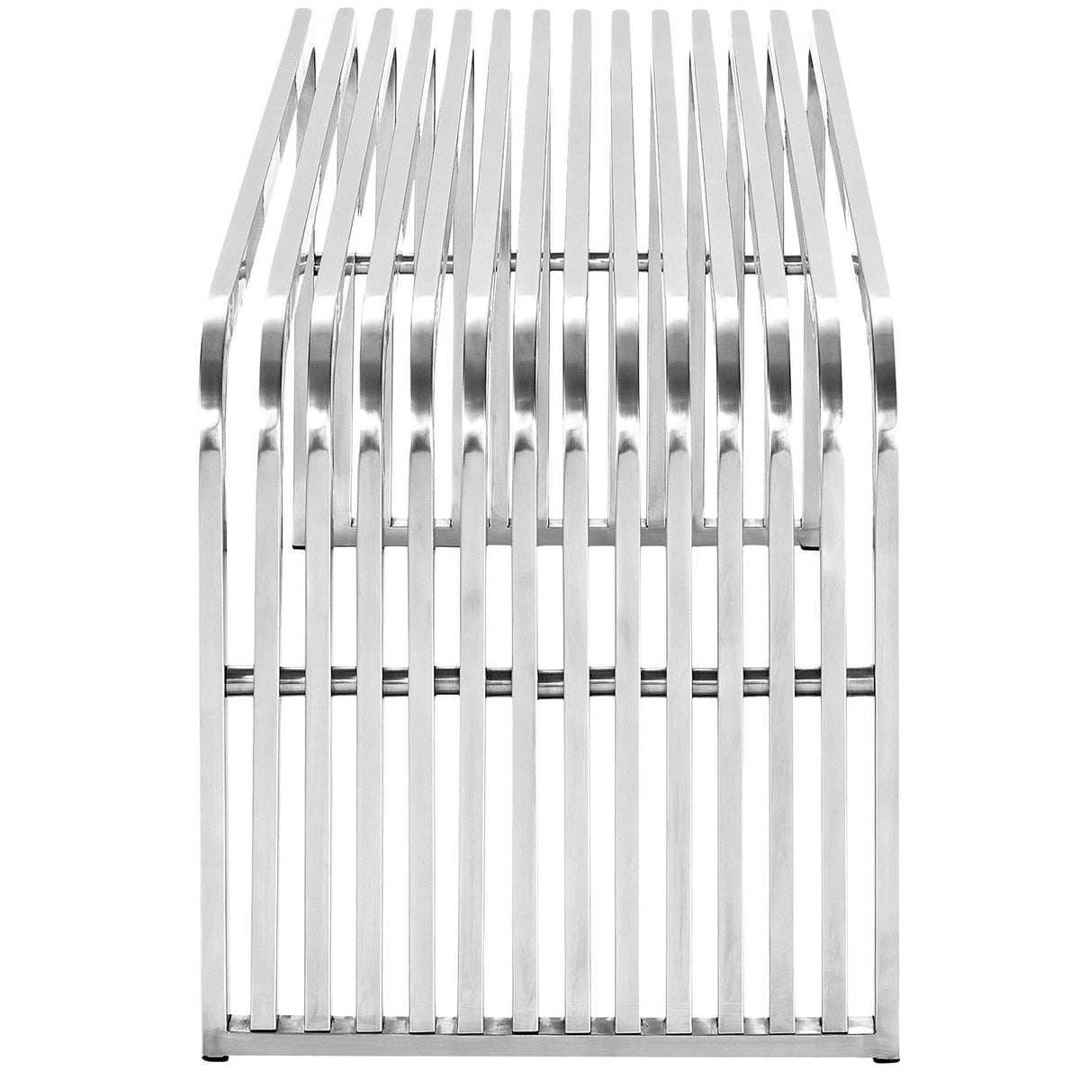 Pipe 47" Stainless Steel Bench - Silver