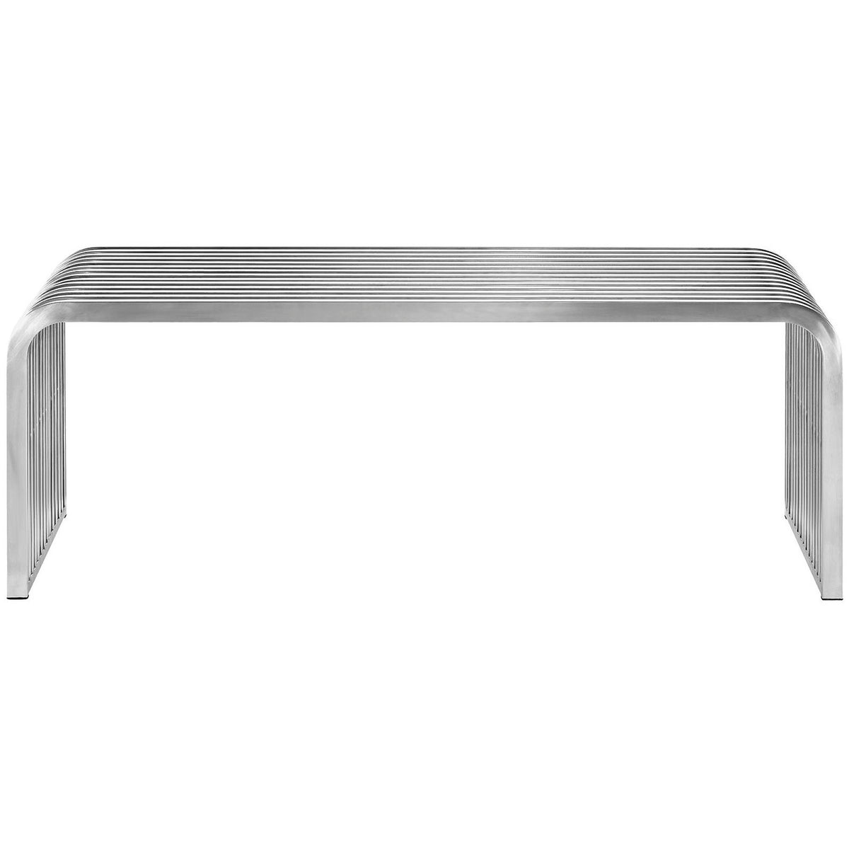 Pipe 47" Stainless Steel Bench - Silver