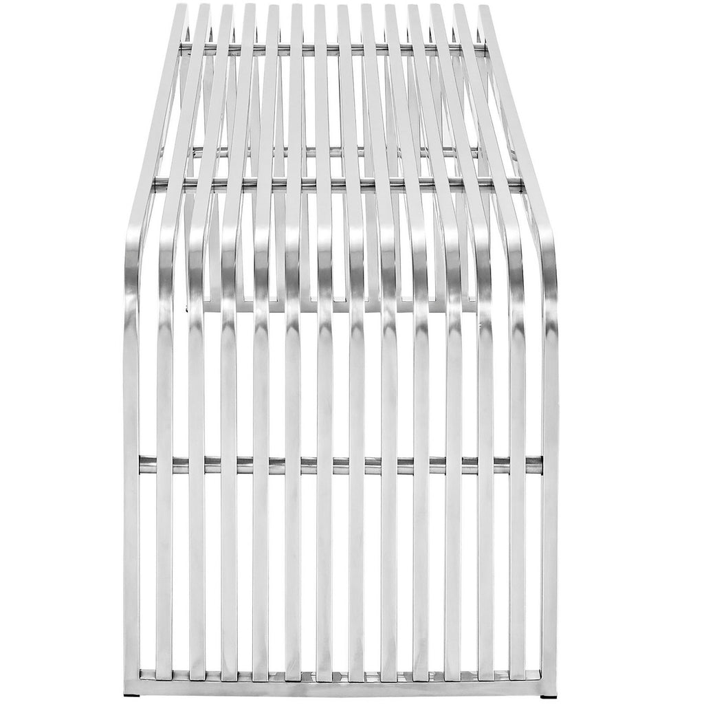 Pipe 60" Stainless Steel Bench - Silver